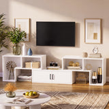 Homall Modular TV Stand, Adjustable Entertainment Center Up to 76 Inches with Storage Cabinet, Stackable Media Console for Living Room, Bedroom and Small Spaces