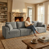 Homall Modular Corduroy Sofa, Sectional Couch with Convertible Modules, Modern Minimalist Sofa Set for Living Room, Freely Combinable Sofa Furniture