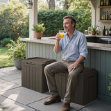 Homall 31 Gallon Outdoor Deck Box In Resin with Seat, Black