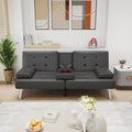 Homall Futon Sofa Bed Faux Leather Couch Modern Convertible Folding Recliner with 2 Cup Holders
