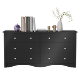 Homall Wood Dresser 6 Drawer Double Tier Dresser, Modern Wood Chest of Drawer for Living Room, Bedroom