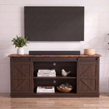 Homall Farmhouse TV Stand for TVs up to 65'', Storage Cabinet with Sliding Barn Door, Entertainment Center for Living Room