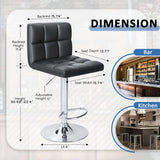 Homall Barstool Height Adjustable Swivel Bar Stools, Set of 2