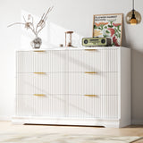 Homall Fluted 6 Drawers Dresser for Bedroom, 48" Modern Chest of Drawers with Metal Handle, Wood Closet Storage Organizer for Living Room
