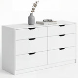 Homall 6 Drawer Double Dresser for Bedroom, Wood Storage Cabinet with Handle-Free Design, Modern Chest of Drawers for Bedroom & Living Room