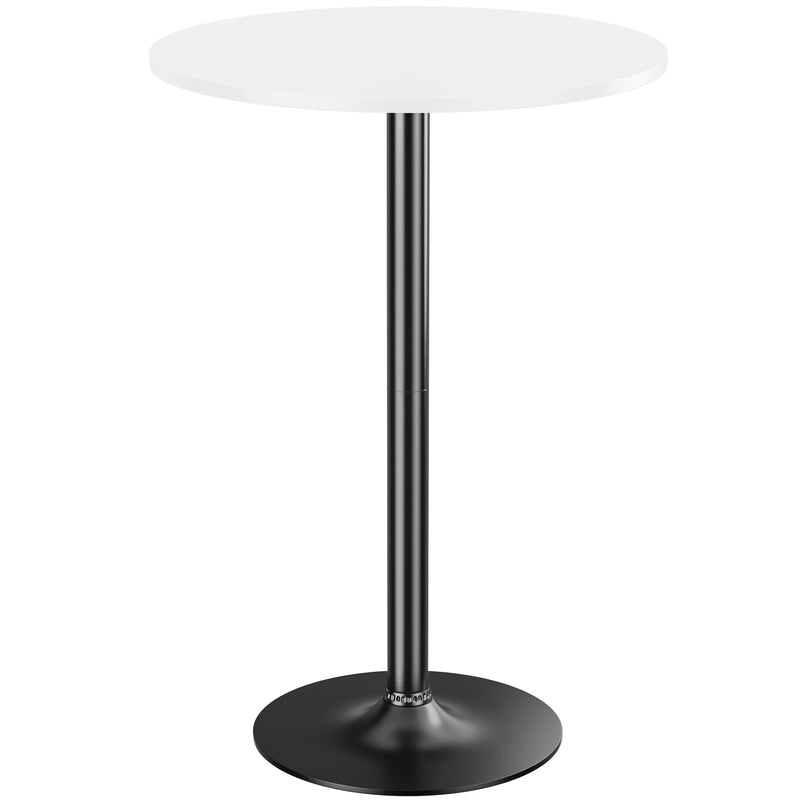 Homall Bistro Pub Table Round Bar Height Cocktail Table Metal Base MDF Top Obsidian Table with Black Leg 23.8-Inch Top, 39.5-Inch Height