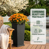 Homall 25" Tall Plastic Planter Set of 2 with Inside Pots, Drainages, for Outdoor and Indoor
