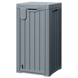 Homall 32 Gallon Outdoor Trash Can, Plastic Garbage Bin with Front Door & Lid, Heavy Duty Waterproof Waste Container for Outdoor
