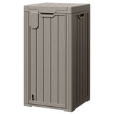 Homall 32 Gallon Outdoor Trash Can, Plastic Garbage Bin with Front Door & Lid, Heavy Duty Waterproof Waste Container for Outdoor