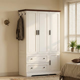 Homall 71" 3-Door Armoire Wardrobe Closet , Modern Storage Armoire with Drawers, Shelves & Hooks for Bedroom