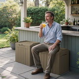 Homall 31 Gallon Outdoor Deck Box In Resin with Seat, Black