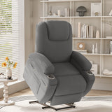 Homall Power Lift Recliner with Eight Vibrating Massages Ergonomic Single Sofa with Side Pocket and Soft Corduroy for Elderly