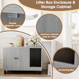 Homall Hidden Cat Litter Box Enclosure with Scratching Mat Multi-Functional Cat Litter Box Wooden Cat Washroom Furniture