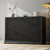 Homall Fluted 6 Drawers Dresser for Bedroom, 48" Modern Chest of Drawers with Metal Handle, Wood Closet Storage Organizer for Living Room