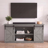 Homall Farmhouse TV Stand for TVs up to 65'', Storage Cabinet with Sliding Barn Door, Entertainment Center for Living Room