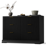 Homall Fluted 6 Drawers Dresser for Bedroom, 48" Modern Chest of Drawers with Metal Handle, Wood Closet Storage Organizer for Living Room