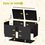 Homall 98 Gallon Deck Box with Lockable Lid, Waterproof Outdoor Storage Container for Patio, Garden & Backyard, Black