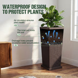 Homall 25" Tall Plastic Planter Set of 2 with Inside Pots, Drainages, for Outdoor and Indoor