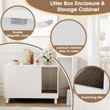 Homall Hidden Cat Litter Box Enclosure with Scratching Mat Multi-Functional Cat Litter Box Wooden Cat Washroom Furniture