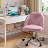 Homall Home Office Chair Adjustable Vanity Chairs Mid Back Rolling Task Chairs for Bedroom, Living Room or Study