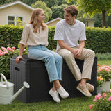 Homall 100-Gallon Outdoor Resin Deck Box for All-Weather Use Lockable Waterproof Storage Solution with Cushion Storage