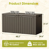 Homall 98 Gallon Deck Box with Lockable Lid, Waterproof Outdoor Storage Container for Patio, Garden & Backyard, Black