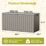 Homall 98 Gallon Deck Box with Lockable Lid, Waterproof Outdoor Storage Container for Patio, Garden & Backyard, Black