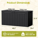 Homall 98 Gallon Deck Box with Lockable Lid, Waterproof Outdoor Storage Container for Patio, Garden & Backyard, Black