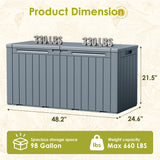 Homall 98 Gallon Deck Box with Lockable Lid, Waterproof Outdoor Storage Container for Patio, Garden & Backyard, Black