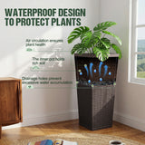 Homall 25" Tall Plastic Planter Set of 2 with Inside Pots, Drainages, for Outdoor and Indoor