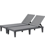 Homall 2 Pieces Patio Lounge Chair Outdoor Adjustable Chaise Lounge Chair