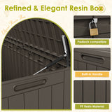 Homall 98 Gallon Deck Box with Lockable Lid, Waterproof Outdoor Storage Container for Patio, Garden & Backyard, Black