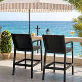 Homall 2-Pack Outdoor Bar Stools, High Back Bar Chairs with Textured Seat for Patio