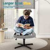 Homall Office Desk Chair Armless Swivel Vanity Chair, Fabric Padded Home Office Chair No Wheels, Gray