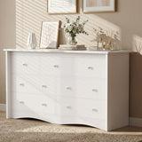 Homall 6 Drawer Dresser for Bedroom, 47'' Wide Wood Double Chest of Drawers with Metal Handles, Storage Cabinet Organizer for Living Room