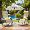 Homall Outdoor Zero Gravity Chair Patio Recliner Chaise Lounge with Adjustable Headrest and Tray for Storage, Pack of 2,Brown