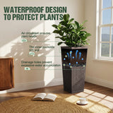 Homall 25" Tall Plastic Planter Set of 2 with Inside Pots, Drainages, for Outdoor and Indoor