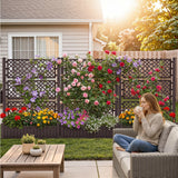 Homall Raised Garden Bed with Trellis, 43"x18"x59" Planter Box for Climbing Plants, Outdoor Raised Garden Bed for Privacy Screen, Tall Vertical Planter, Brown