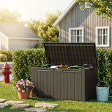 Homall 98 Gallon Deck Box with Lockable Lid, Waterproof Outdoor Storage Container for Patio, Garden & Backyard, Black