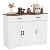 Homall Coffee Bar Cabinet, Freestanding Kitchen Sideboard Buffet Storage Cabinet with 2 Drawers & 3 Doors, Storage Cabinet with Adjustable Shelves for Dining Room Living Room