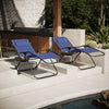 Lacoo 2 Pack Utility Tray Steel Zero-Gravity Chair - Blue