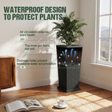 Homall 25" Tall Plastic Planter Set of 2 with Inside Pots, Drainages, for Outdoor and Indoor