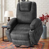 Homall power lift electric Massage recliner chair Oversized Single Sofa with Cup Holder for elderly,Black