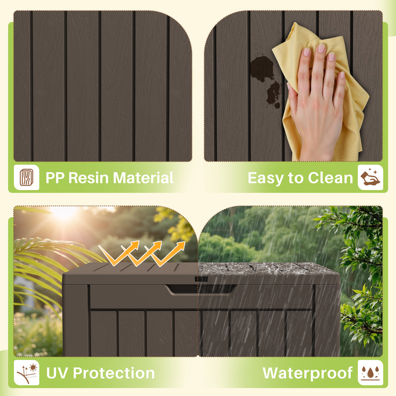 Homall 40 Gallon Resin Outdoor Storage Box with Lockable Lid Waterproof Resin Deck Box for Patio