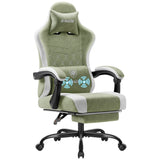 Vyrox Reclining Gaming Chair with Footrest, Massage Lumbar Support, Breathable Technical Fabric, Ergonomic Video Game Chair with Headrest