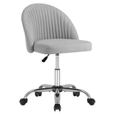 Homall Mid Back Task Chairs Armless Office Chair Adjustable Vanity Chairs for Bedroom, Living Room or Study, Gray