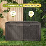 Homall 100-Gallon Outdoor Resin Deck Box for All-Weather Use Lockable Waterproof Storage Solution with Cushion Storage