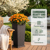 Homall 25" Tall Plastic Planter Set of 2 with Inside Pots, Drainages, for Outdoor and Indoor