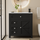Homall 30'' Bathroom Vanity with Undermount Resin Sink, Freestanding Bathroom Vanity with Resin Top, Wood Bathroom Cabinet with Drawers & Shelves