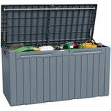 Homall 98 Gallon Deck Box with Lockable Lid, Waterproof Outdoor Storage Container for Patio, Garden & Backyard, Black